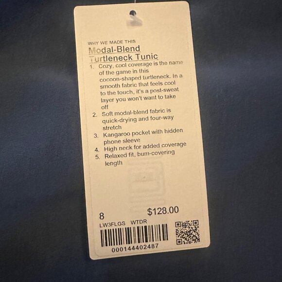 Lululemon NWT M Womens Blue Mock Neck Pullover With Side Pockets Size M - Picture 8 of 9